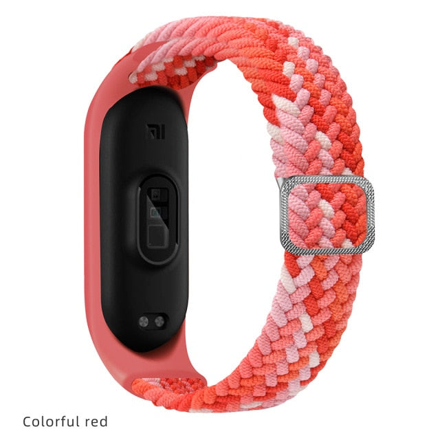 Strap for Mi band 6 bracelet Elastic adjustable Nylon Braided Miband4 miband 5 correa Wristband for xiaomi Mi band 4 3 5 6 strap